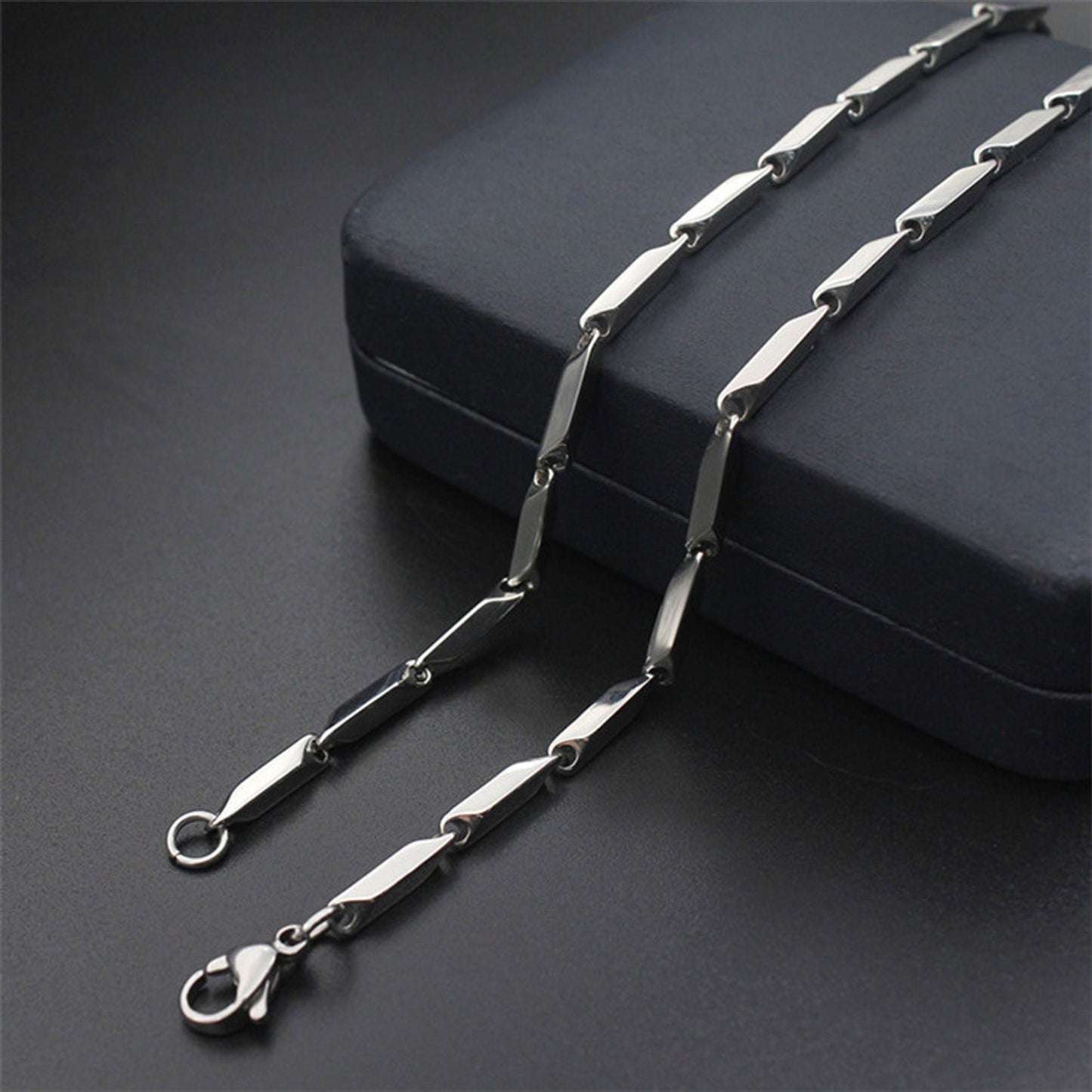 Fashion Frill Stainless Steel Silver Chain For Men
