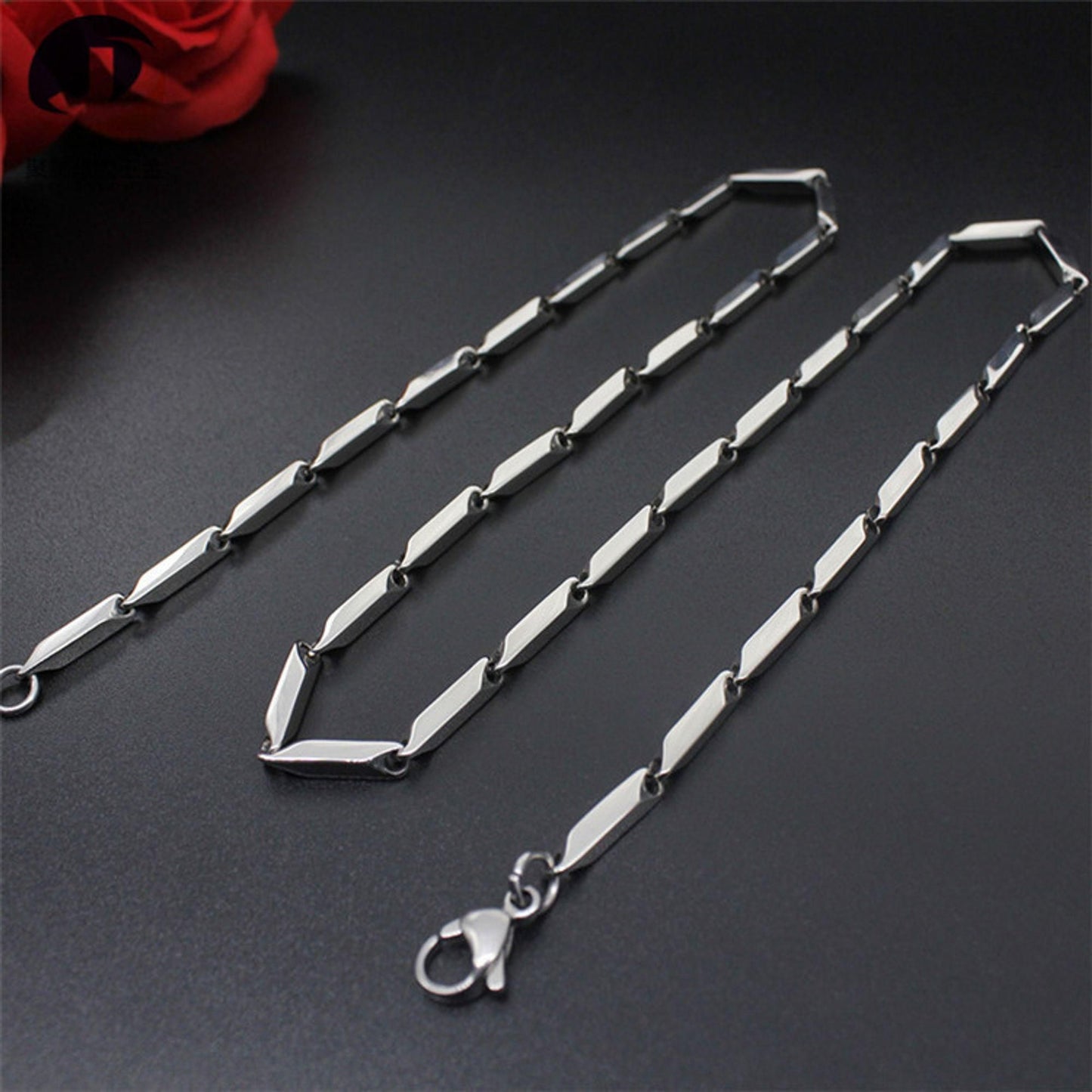 Fashion Frill Stainless Steel Silver Chain For Men