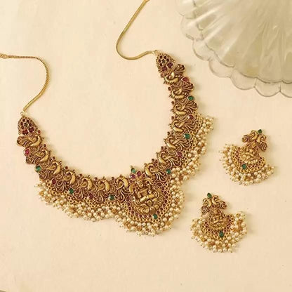 Gold-plated Gold Necklace Jewellery Set (Pack of 1)