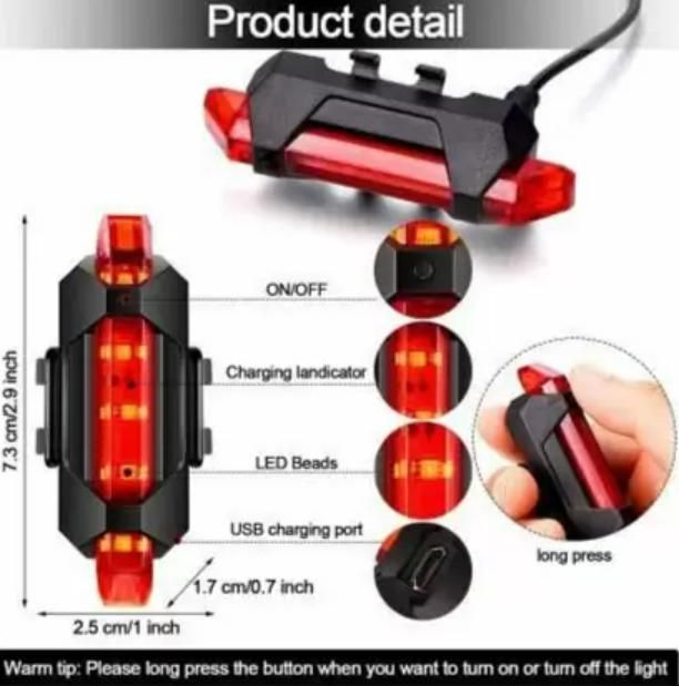 3 Cycle & Loud Horn Bell and 5 LED Bicycle Tail Light