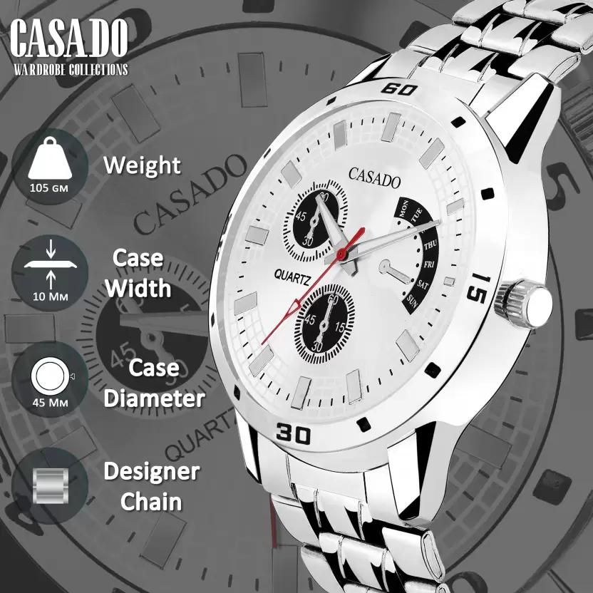 Premium Silver Dummy Chronograph Dial Analog Watch - For Men