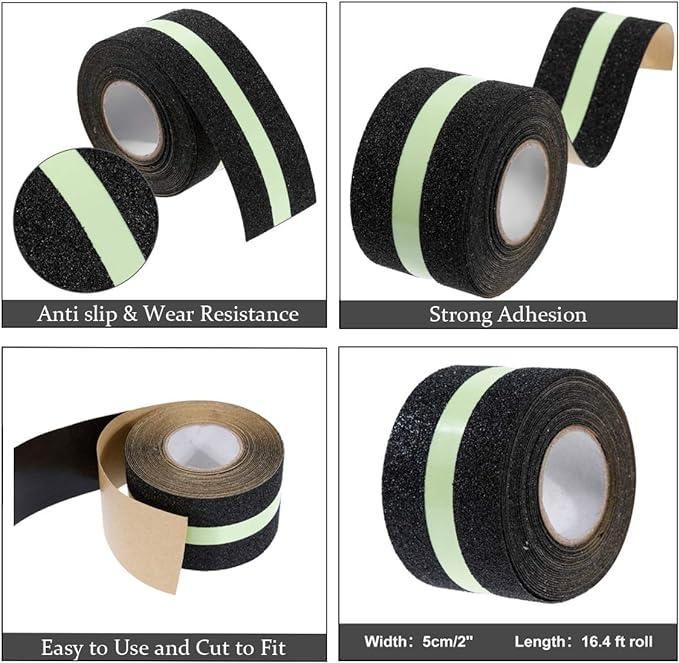 Anti Slip Safety Tape - None Skid Glow in The Dark Walk Strip Tape