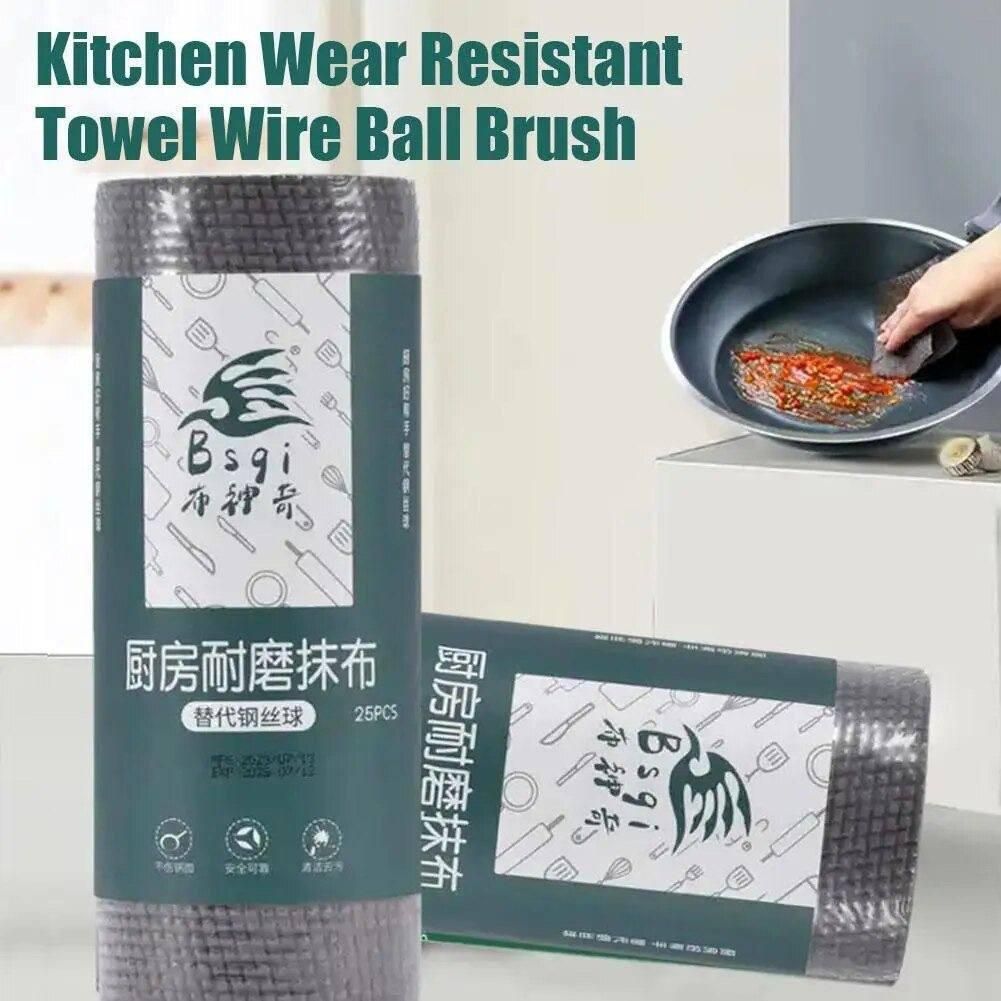 Kitchen Cleaning Resitant Wire Towel Ball Cleaning Scrubber Brush Roll
