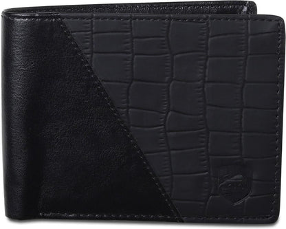 SAMTROH Men Black Artificial Leather Wallet (5 Card Slots)