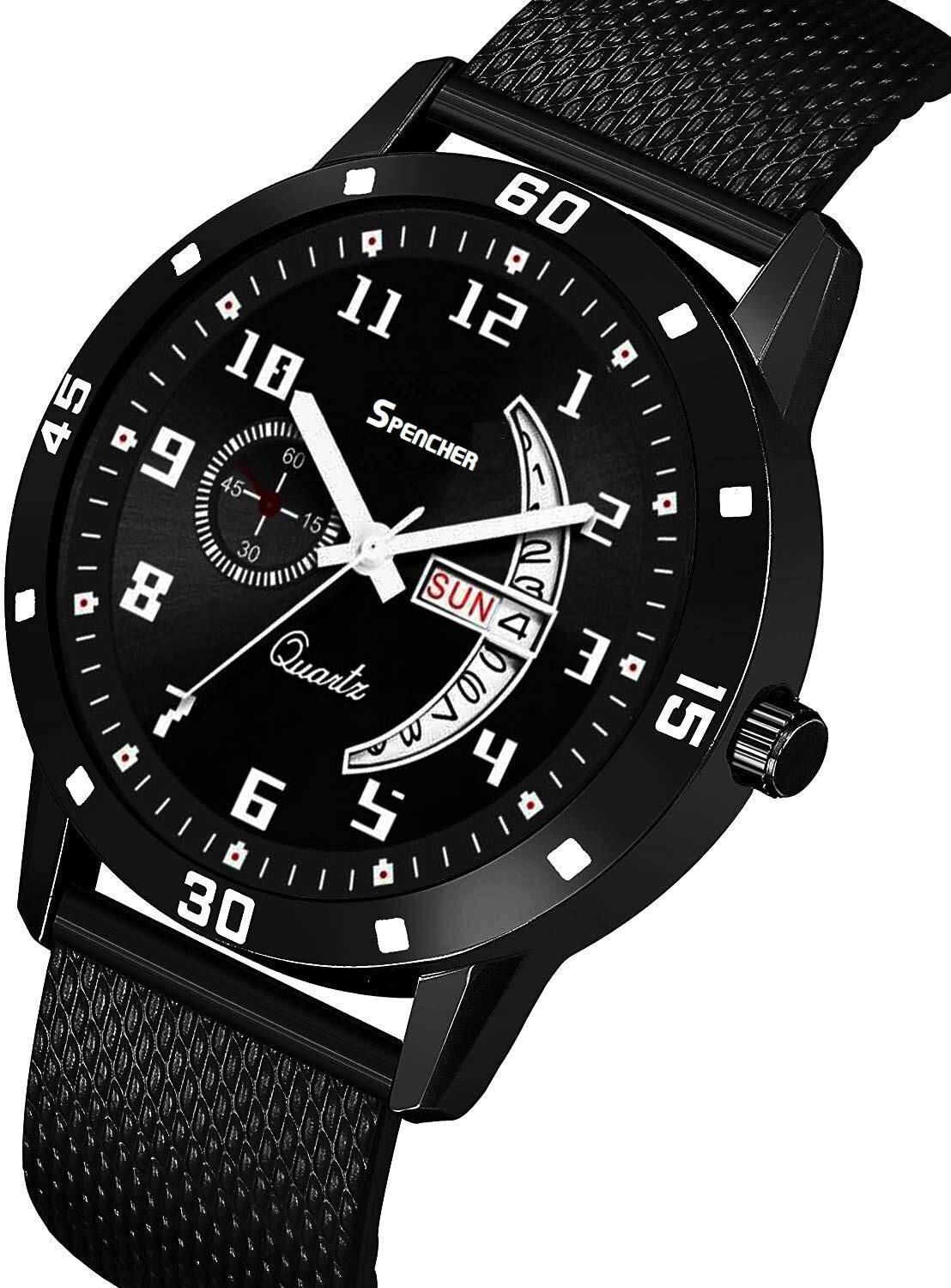 Men's Analog Watch SWM Silicon Strap Full Black DD NEW