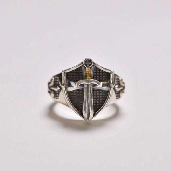 Fashion Frill Stylish King Shield Adjustable Silver Ring For Men
