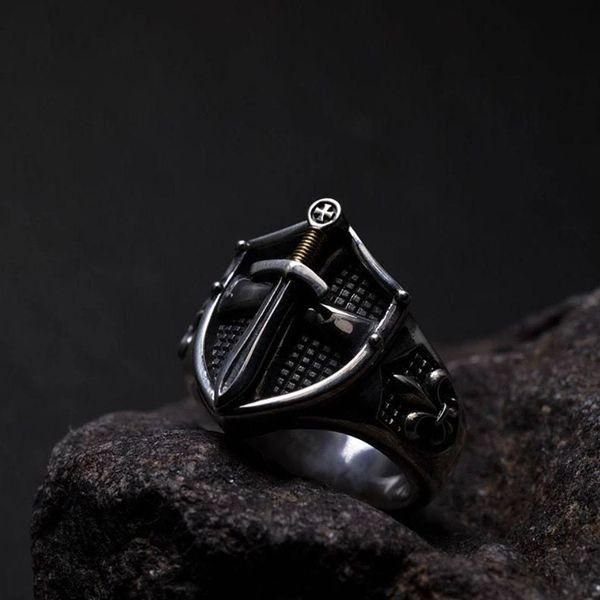 Fashion Frill Stylish King Shield Adjustable Silver Ring For Men
