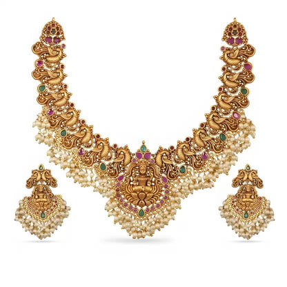 Gold-plated Gold Necklace Jewellery Set (Pack of 1)